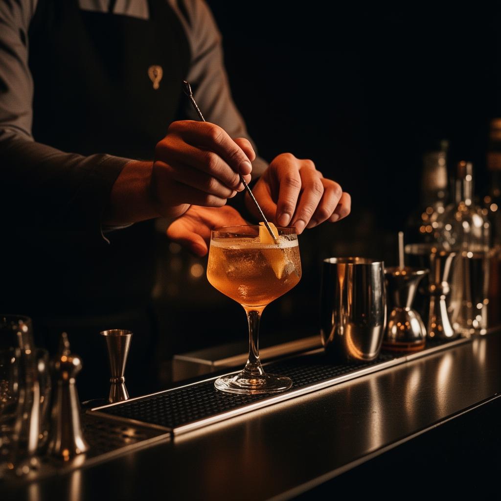 Bartender crafting a cocktail