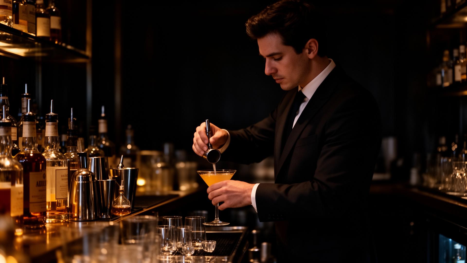 Dark atmospheric bar setup